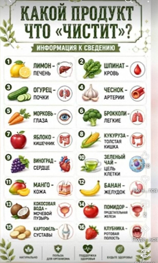 Естественный детокс: какой продукт что чистит в организме