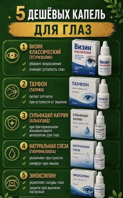 5 дешевых капель для глаз: обзор бюджетных средств для здоровья зрения