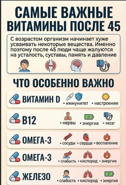 Витаминный рубеж: почему после 40 лет организму требуется новая стратегия поддержки